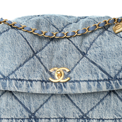 Chanel Washed Denim Quilted Flap Bag Blue 7 of 9