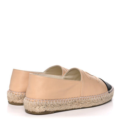 Chanel Lambskin CC Espadrilles 36 Beige Black 4 of 13