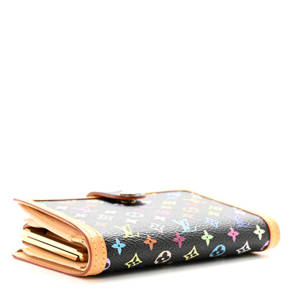 Louis Vuitton Monogram Multicolor French Purse Wallet Black 4 of 7