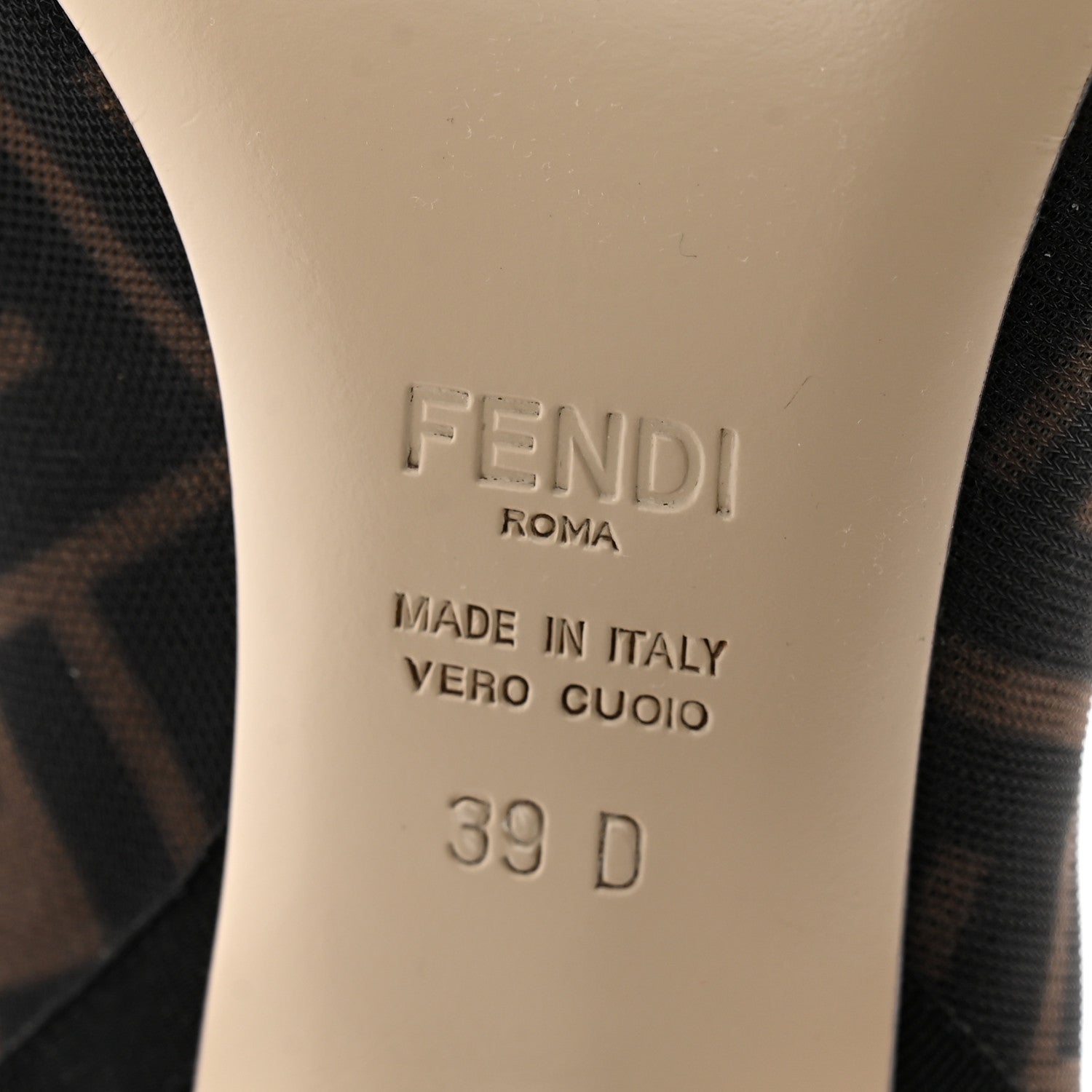 Fendi Mesh Tulle FF Colibri Ankle Booties 39 Tobacco Moro Black 6 of 9