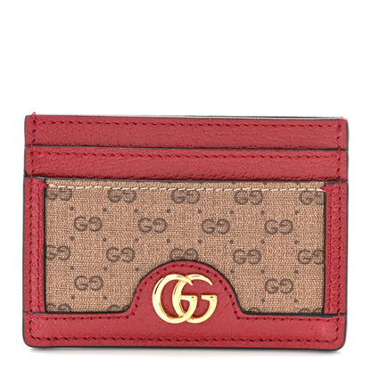 Gucci X DORAEMON Mini Vintage GG Supreme Monogram Card Holder Beige Cherry Red 1 of 6