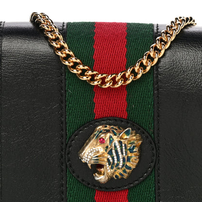 Gucci Calfskin Web Rajah Chain Card Case Wallet Black 6 of 11