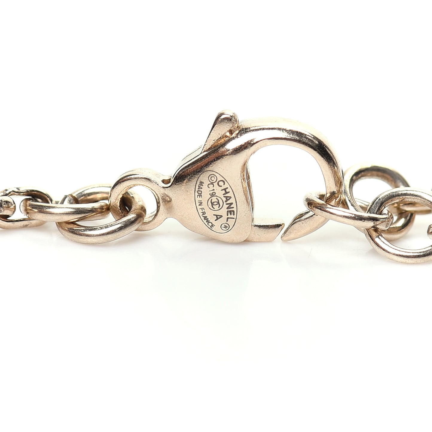 Pearl Crystal CC Long Necklace Gold