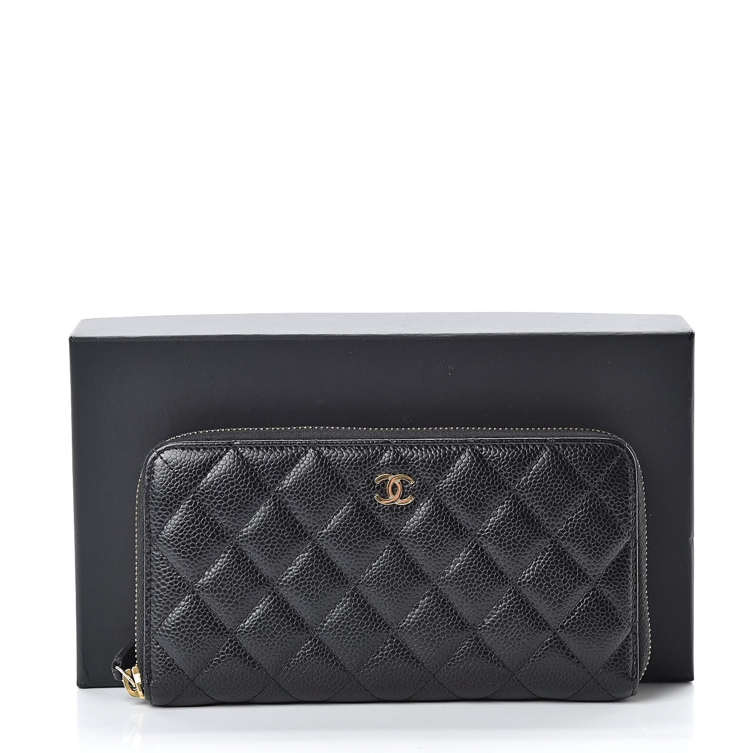 Chanel Caviar Quilted Large Gusset Zip Around Wallet Black 9 of 9