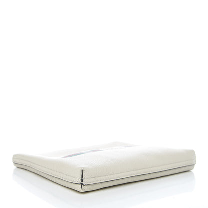Gucci Pebbled Calfskin Medium Logo Portfolio Clutch White 4 of 9