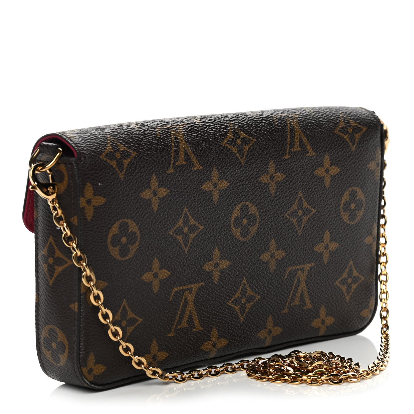 Monogram Pochette Felicie Chain Wallet Fuchsia
