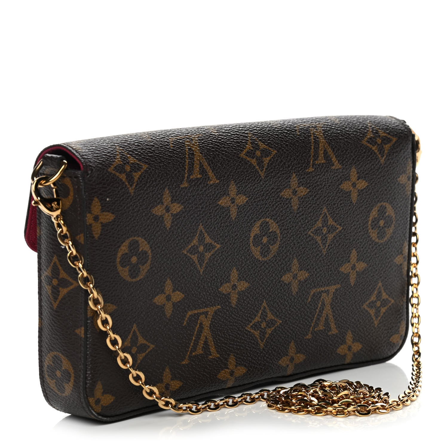 Louis Vuitton Monogram Pochette Felicie Chain Wallet Fuchsia 4 of 18