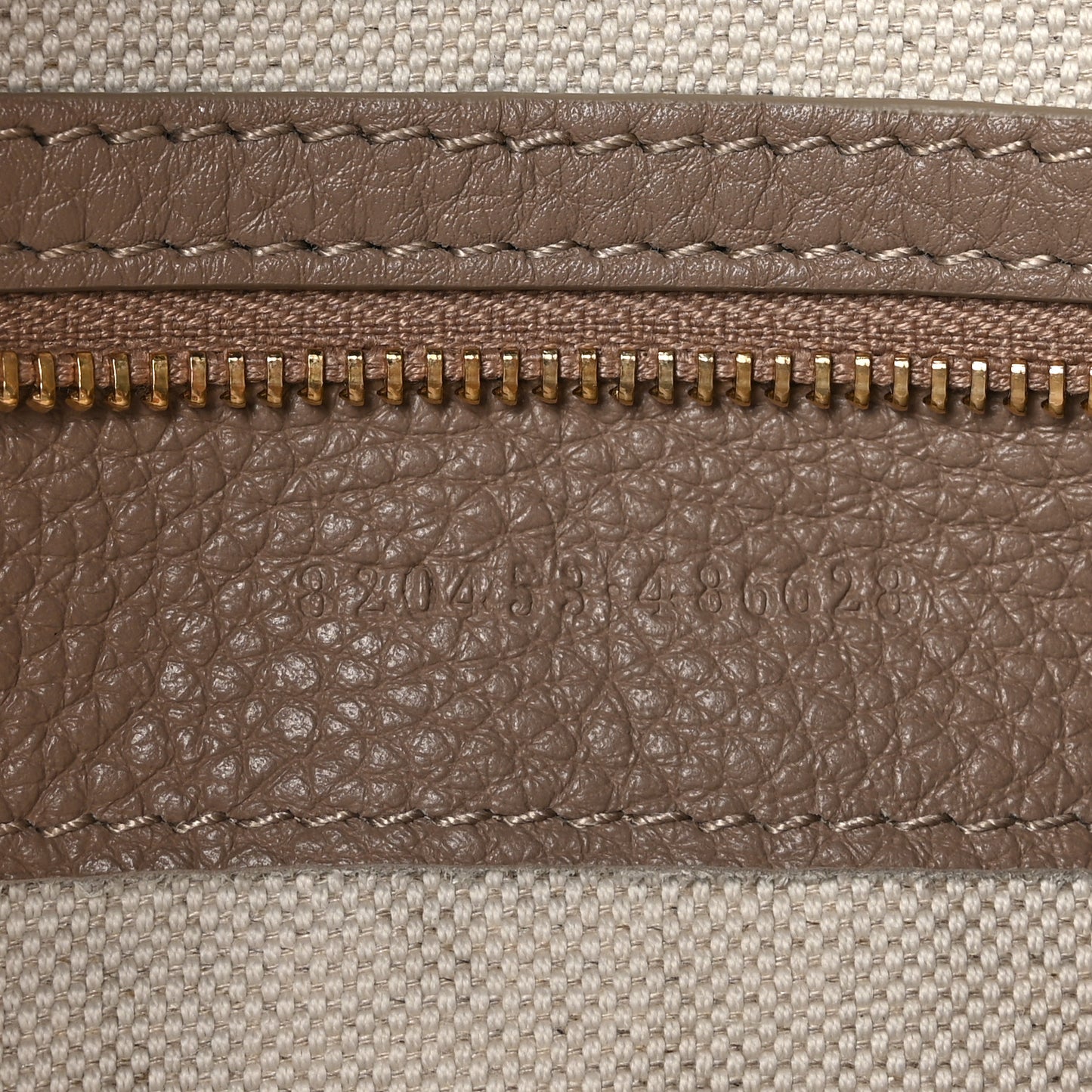 GG Grainy Calfskin Emblem Large Half Moon Shoulder Bag Taupe
