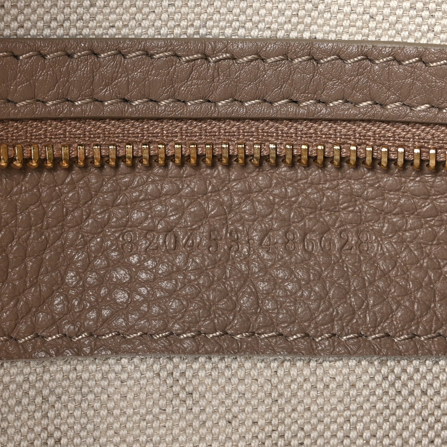 Gucci GG Grainy Calfskin Emblem Large Half Moon Shoulder Bag Taupe 7 of 10