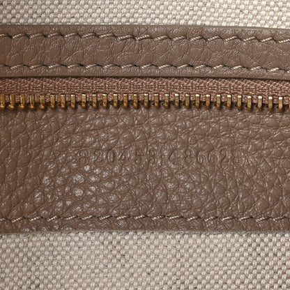 Gucci GG Grainy Calfskin Emblem Large Half Moon Shoulder Bag Taupe 7 of 10