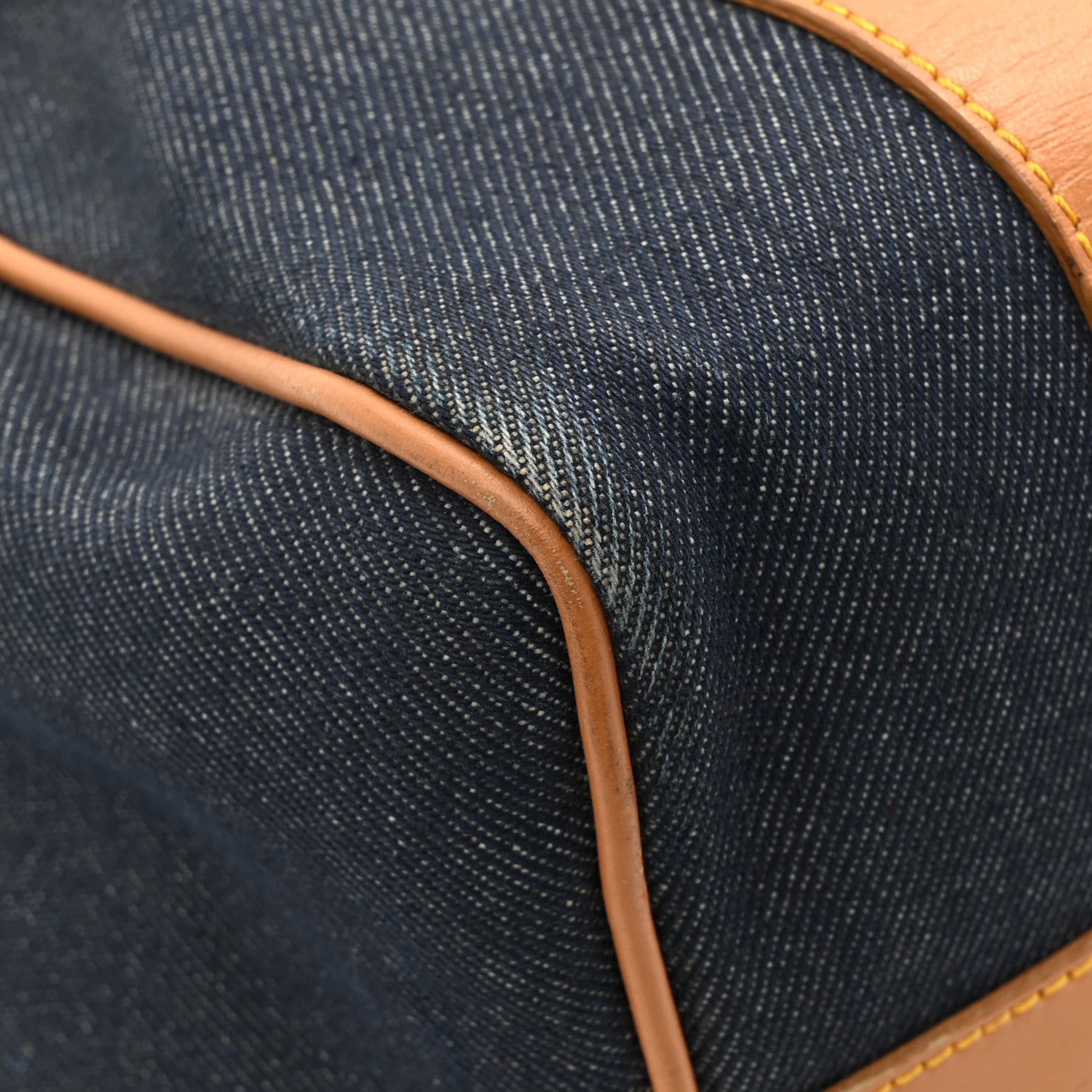 Christian Dior Denim Calfskin Boston Bag Blue 9 of 13