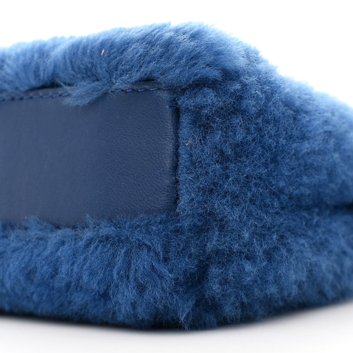 Fendi Shearling Shiny Nappa Micro Peekaboo Iconic Satchel Blue 12 of 13