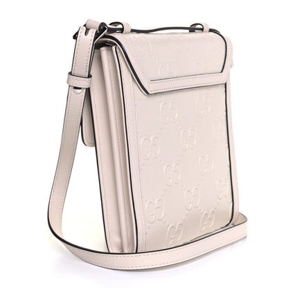 Gucci Calfskin GG Tennis Embossed Messenger Bag Mystic White 2 of 4