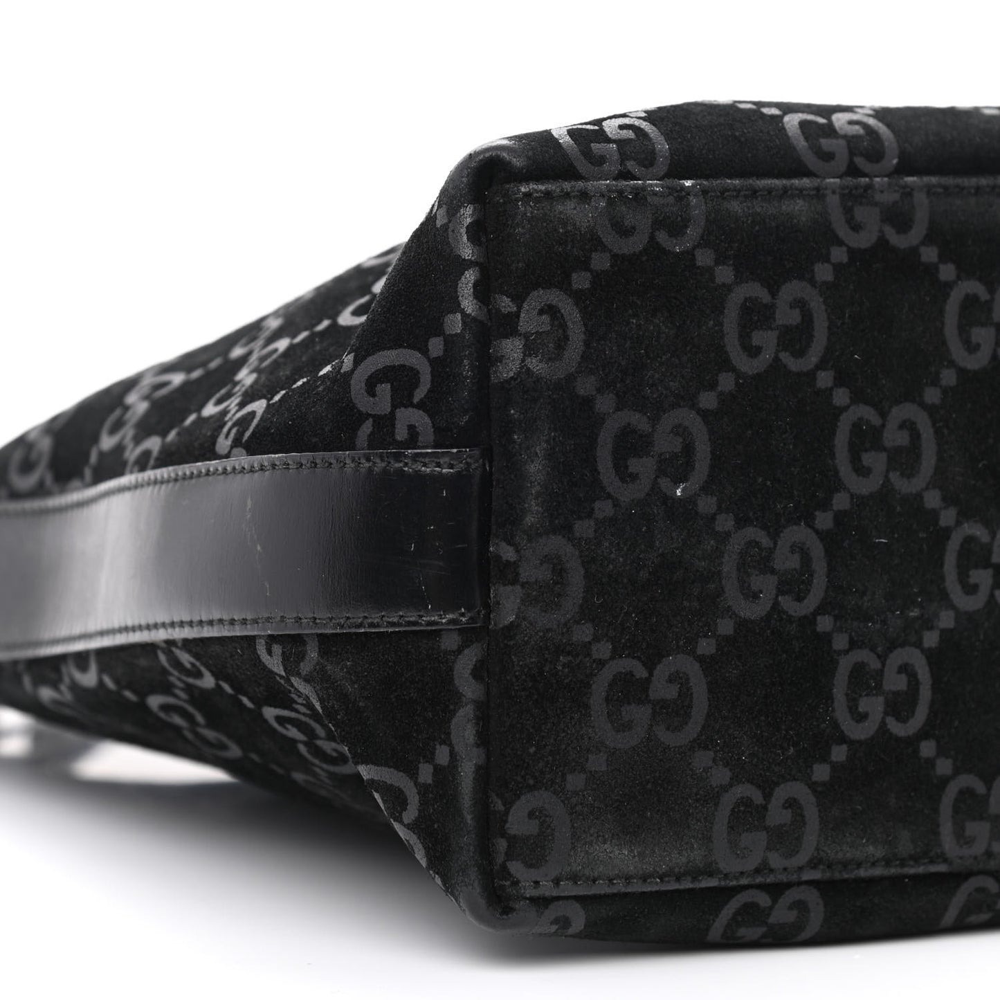 Suede Monogram Hobo Black