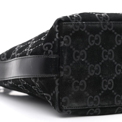 Gucci Suede Monogram Hobo Black 8 of 11