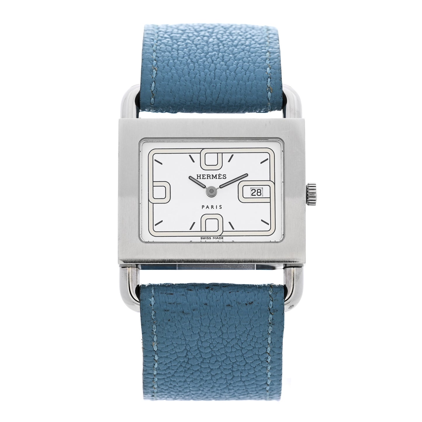 Stainless Steel Chevre Mysore 31mm Barenia Belt Quartz Watch Blue Jean