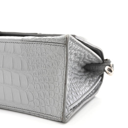 Balenciaga Shiny Calfskin Crocodile Embossed Medium Hourglass Top Handle Bag Balenciaga Grey 12 of 18