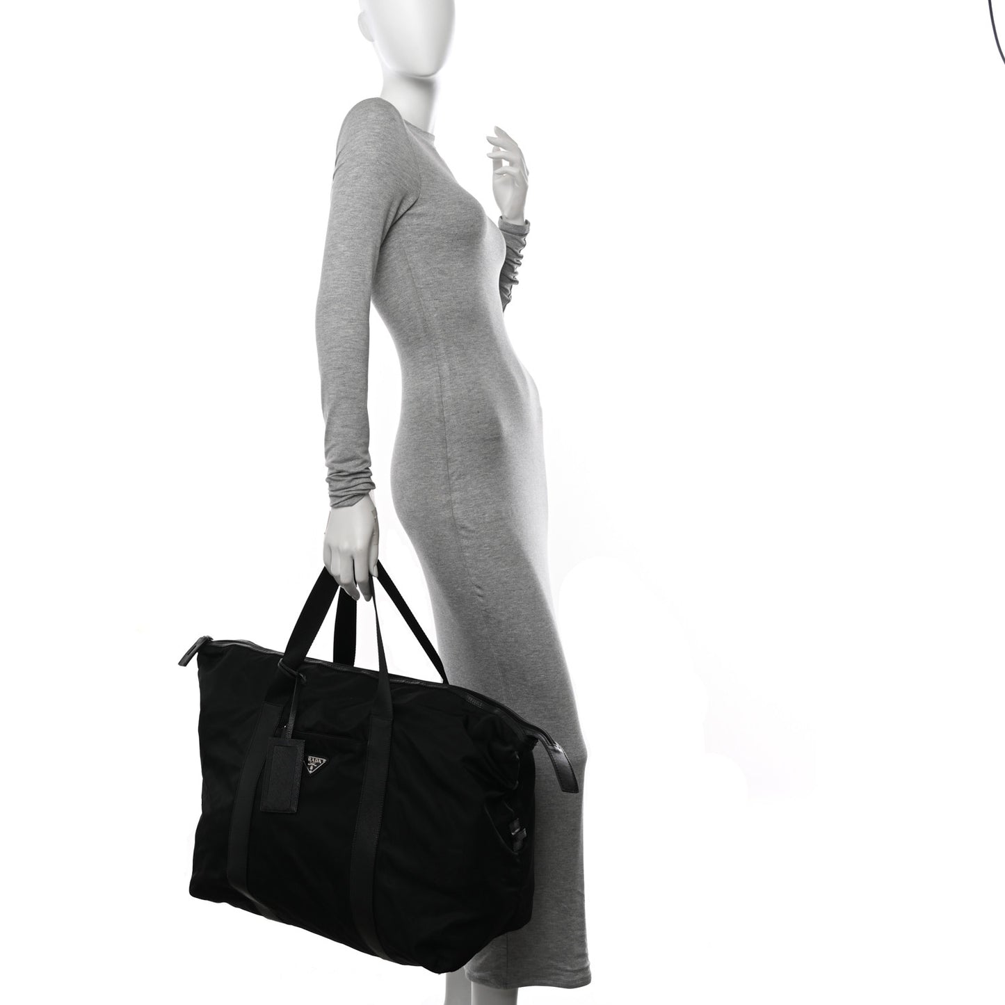 Tessuto Nylon Saffiano Carry On Travel Bag Black