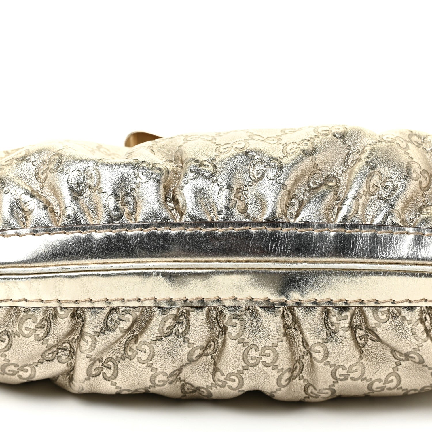 Gucci Metallic Guccissima Queen Bow Hobo Platinum 12 of 14