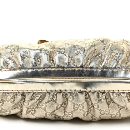 Gucci Metallic Guccissima Queen Bow Hobo Platinum 12 of 14