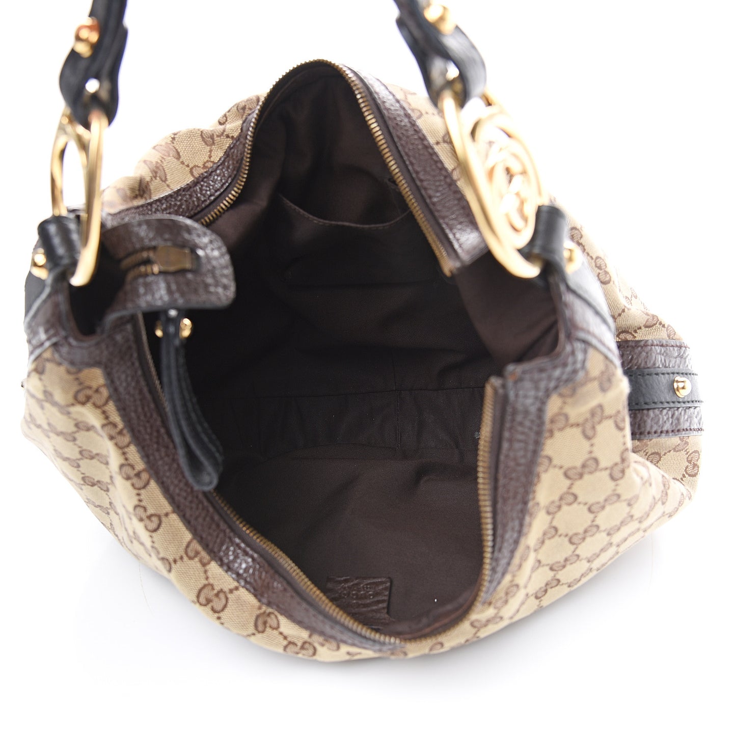 Monogram Medium Interlocking Hobo Dark Brown