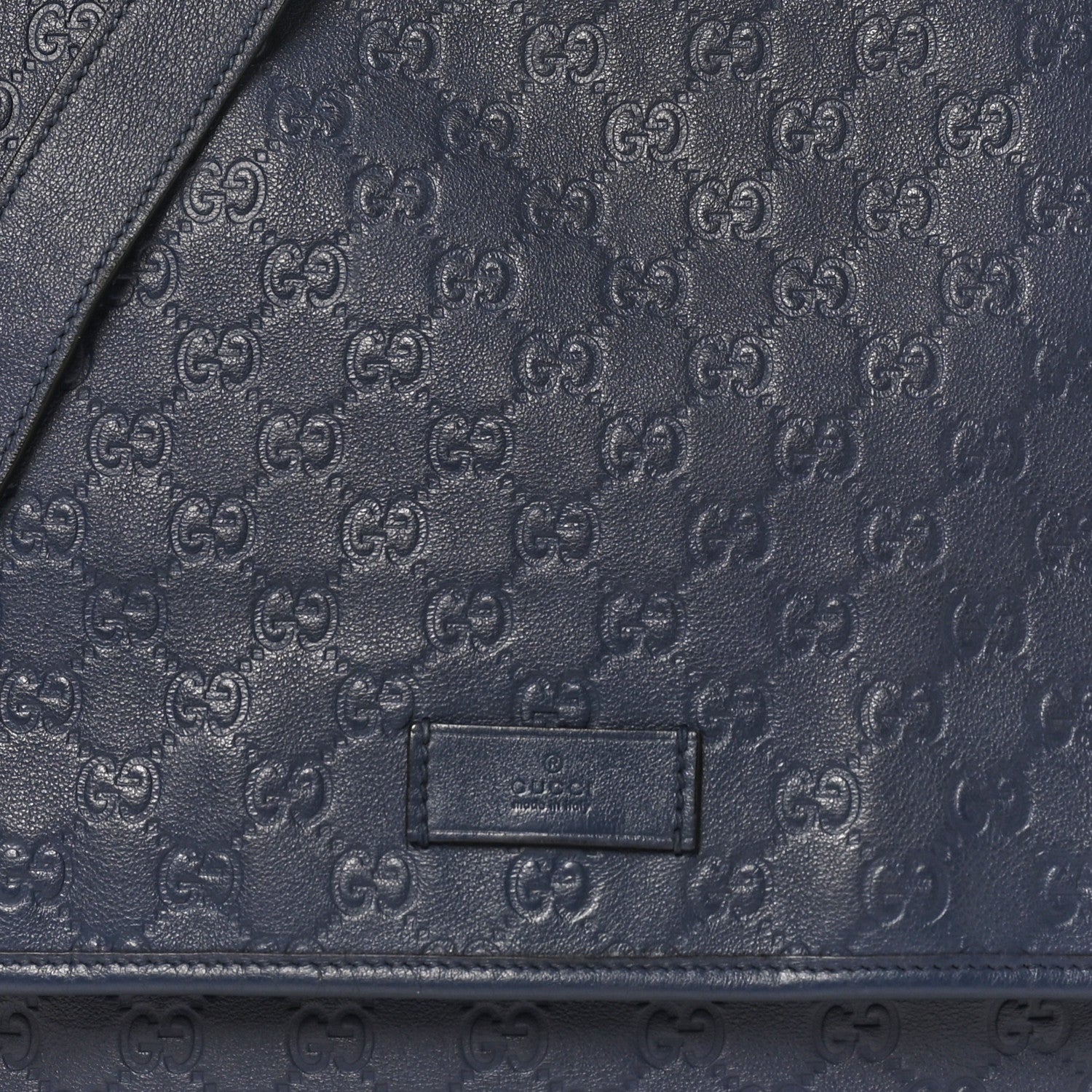 Gucci Guccissima Medium Flap Messenger Bag Blue 8 of 10