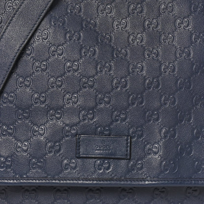 Gucci Guccissima Medium Flap Messenger Bag Blue 8 of 10