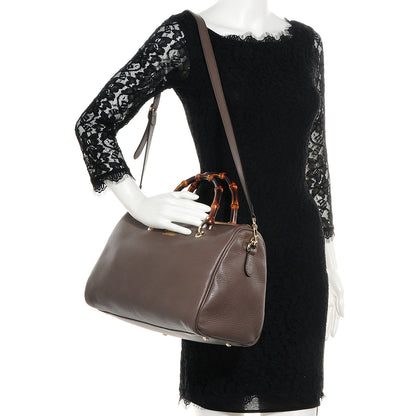 Gucci Leather Bamboo Medium Boston Bag Taupe 2 of 8