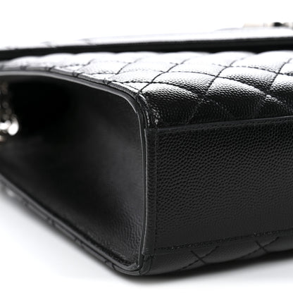 Saint Laurent Grain De Poudre Textured Mixed Matelasse Large Triquilt Monogram Satchel Black 9 of 11