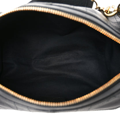 Christian Dior Shiny Grained Calfskin Macrocannage Medium D-Journey Bag Black 5 of 11