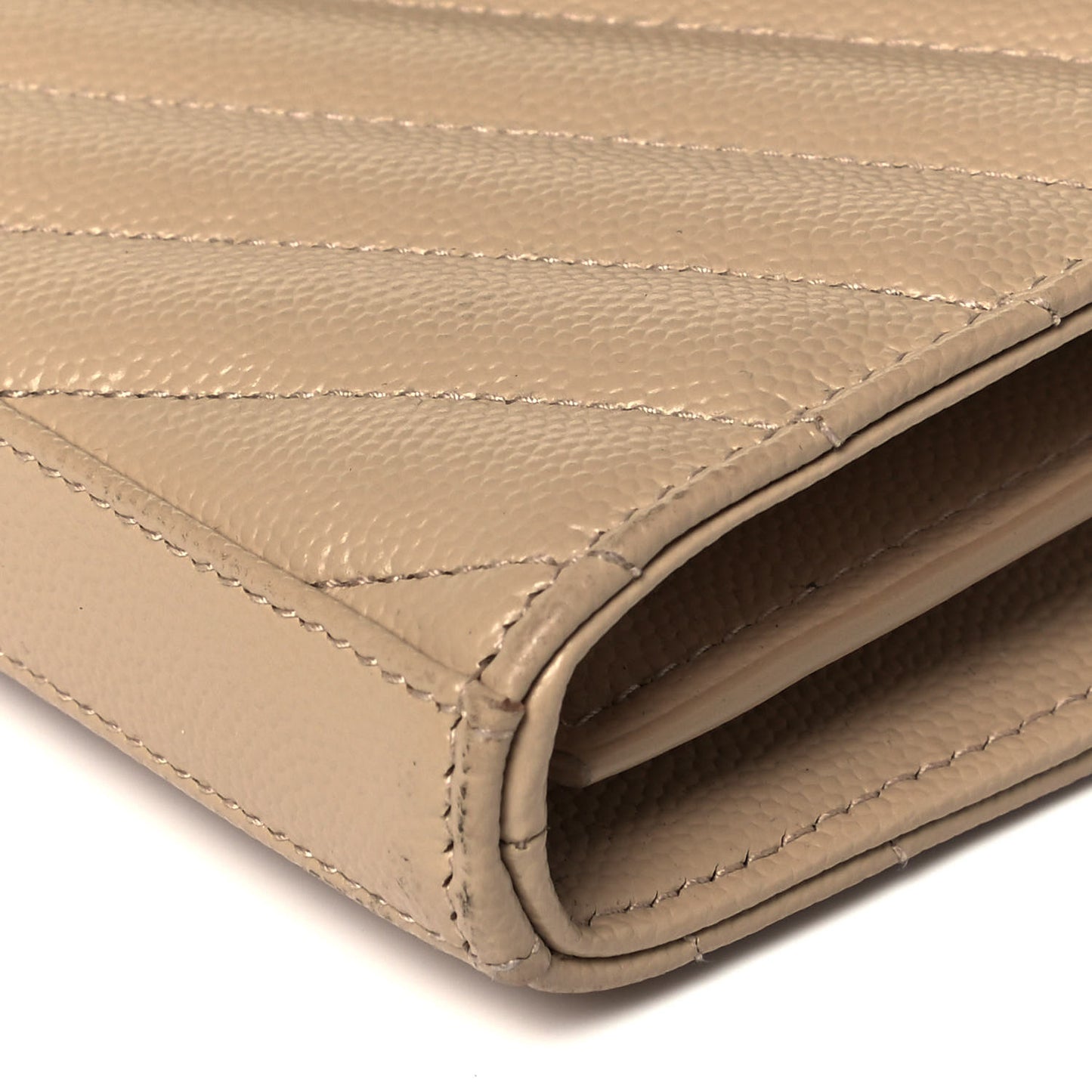 Grain De Poudre Matelasse Chevron Monogram Chain Wallet Nude Powder