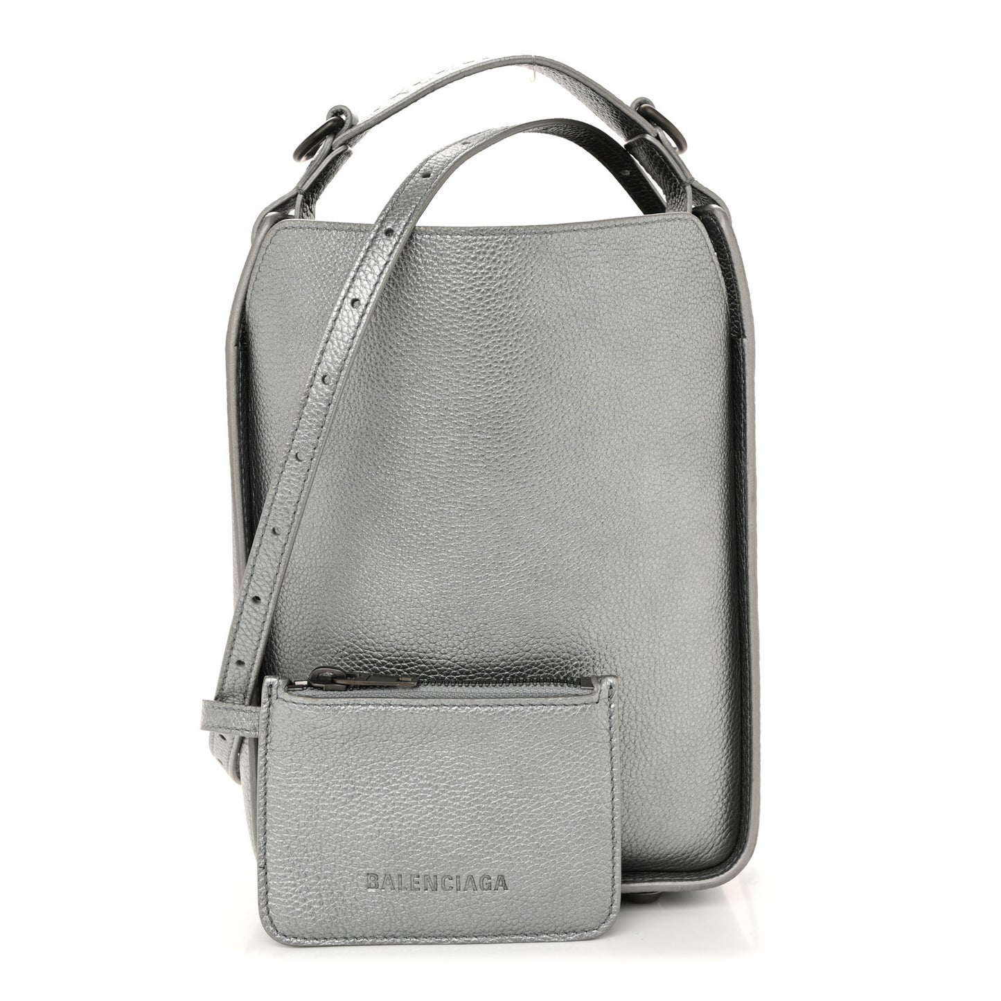 Metallic Calfskin XS Tool 2.0 North-South Tote Silver