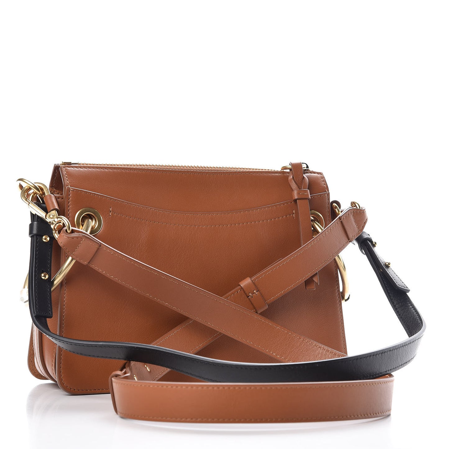 Calfskin Suede Small Roy Bag Caramel