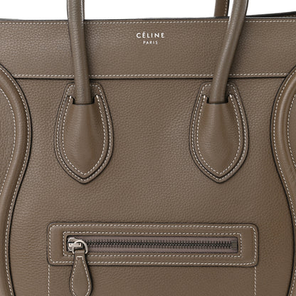 Celine Drummed Calfskin Mini Luggage Souris 8 of 15