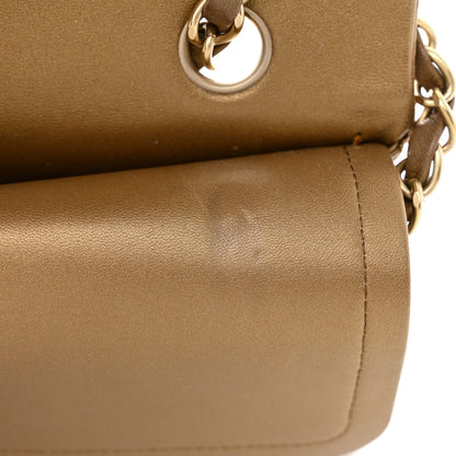 Chanel Metallic Lambskin Quilted Medium Double Flap Khaki 17 of 19