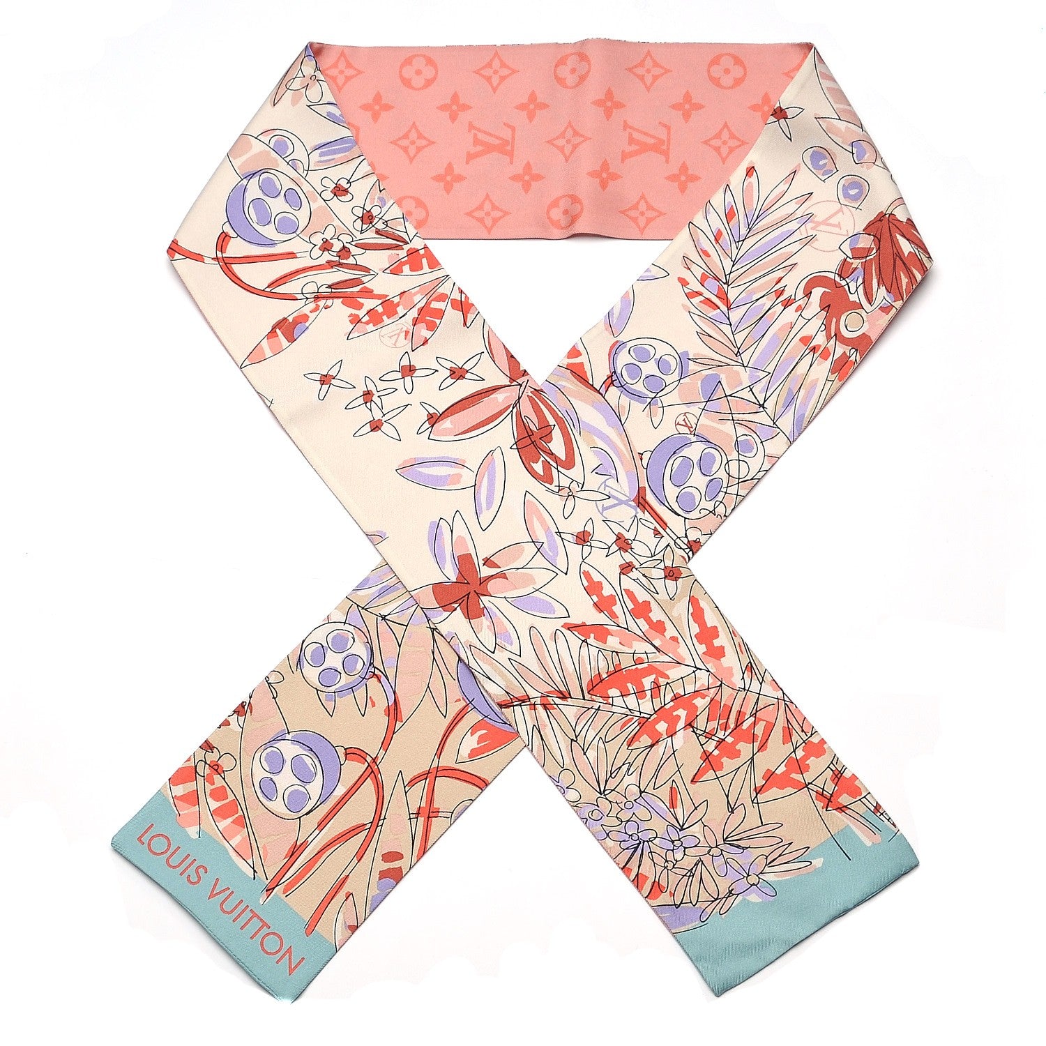Louis Vuitton Silk Monogram Jungle 16 Bandeau Menthe 1 of 6