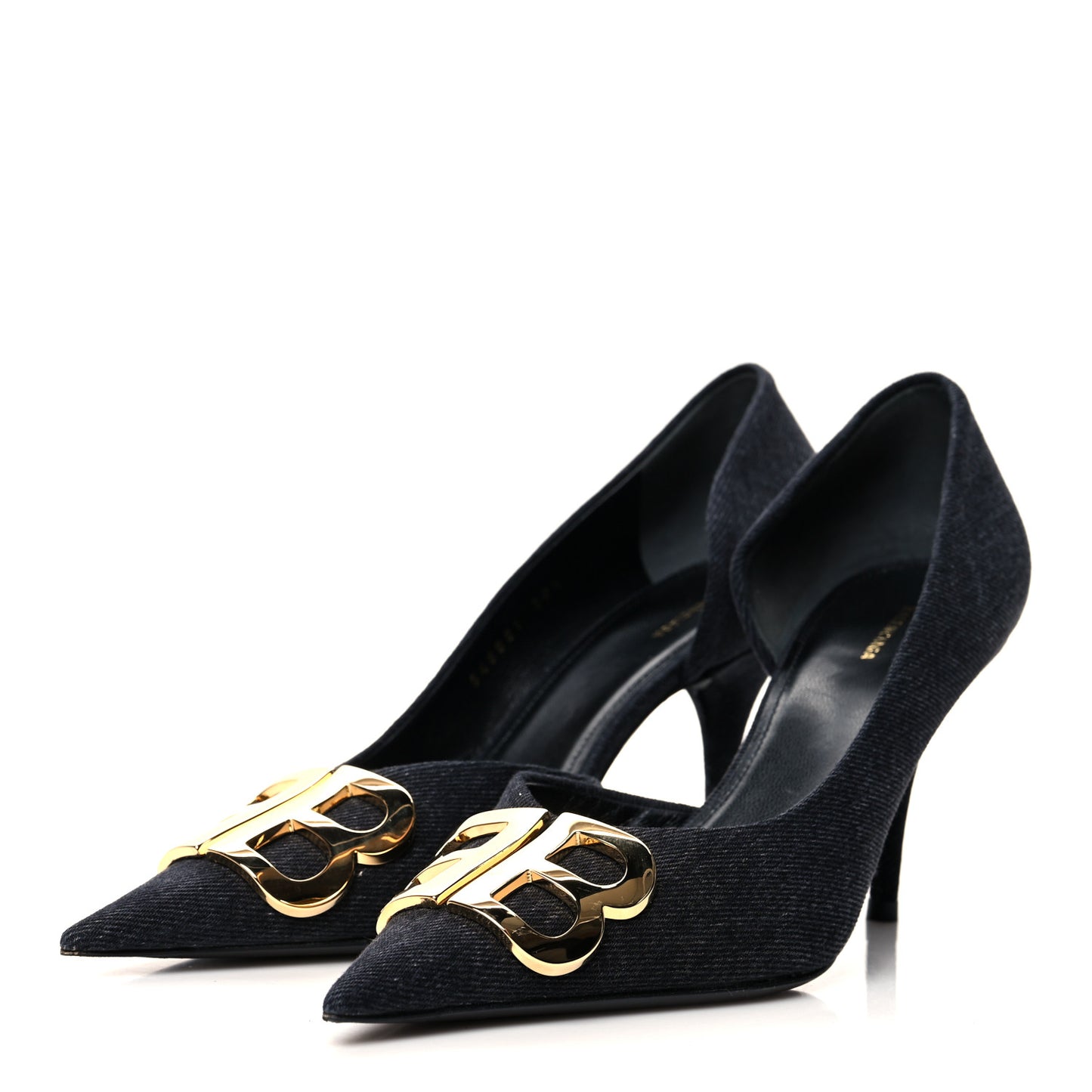 Denim BB D'Orsay Pointed Toe Knife 80mm Pump 38.5 Black