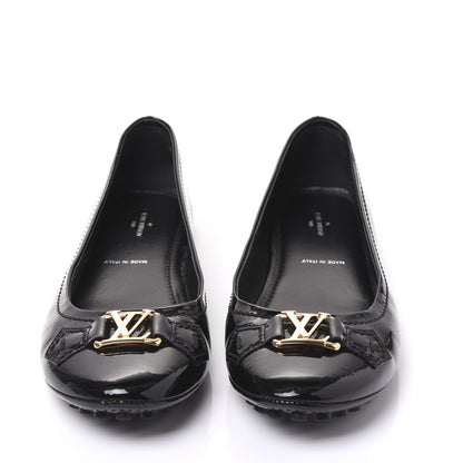 Louis Vuitton Patent Calfskin Oxford Ballerina Flats 38.5 Black 2 of 9