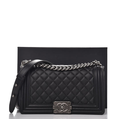 Chanel Calfskin Quilted Medium Boy Flap Black 8 of 8