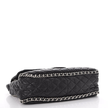 Chanel Washed Lambskin Quilted Maxi Chain Around Flap Black 4 of 8