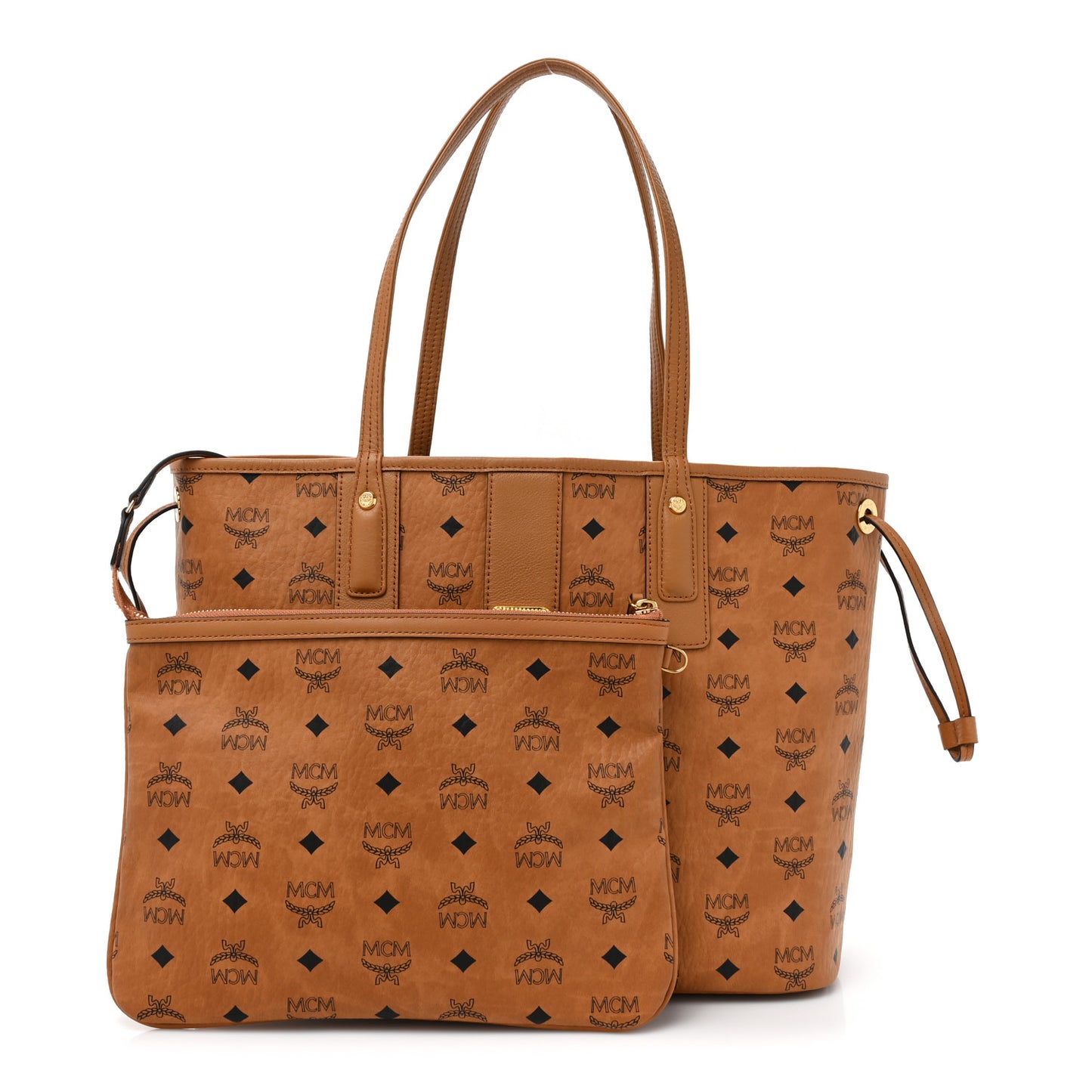 Visetos Medium Liz Reversible Shopper Tote Cognac