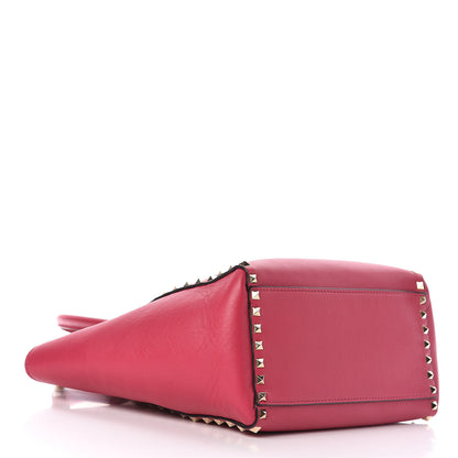 Valentino Garavani Vitello Rockstud Double Handle Tote Cyclamin 9 of 11