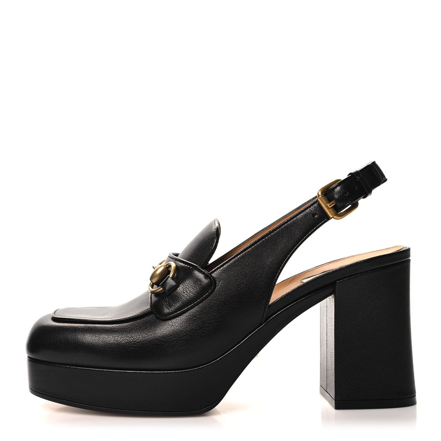 Gucci Quentin Granada Kid Horsebit Slingbacks Pumps 39.5 Black 1 of 11