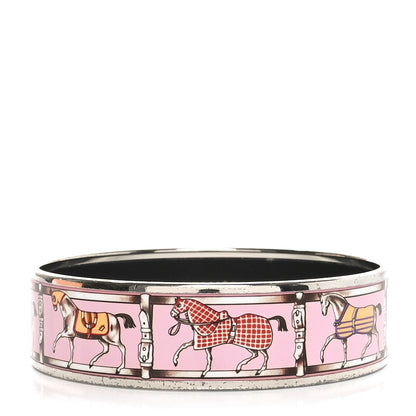 Hermes Enamel Printed Wide Tenues Et Couvertures Bracelet 70 1 of 9