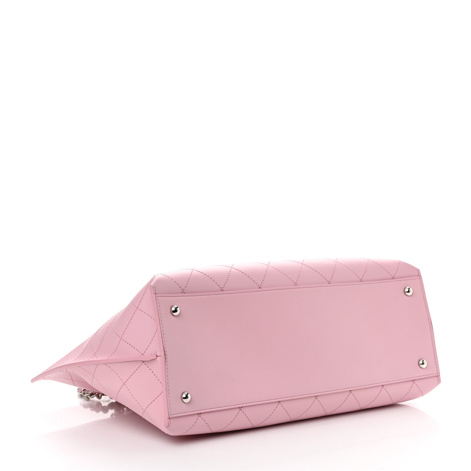 Chanel Calfskin Stitch Medium Ring My Bag Shopping Tote Pink 4 of 11