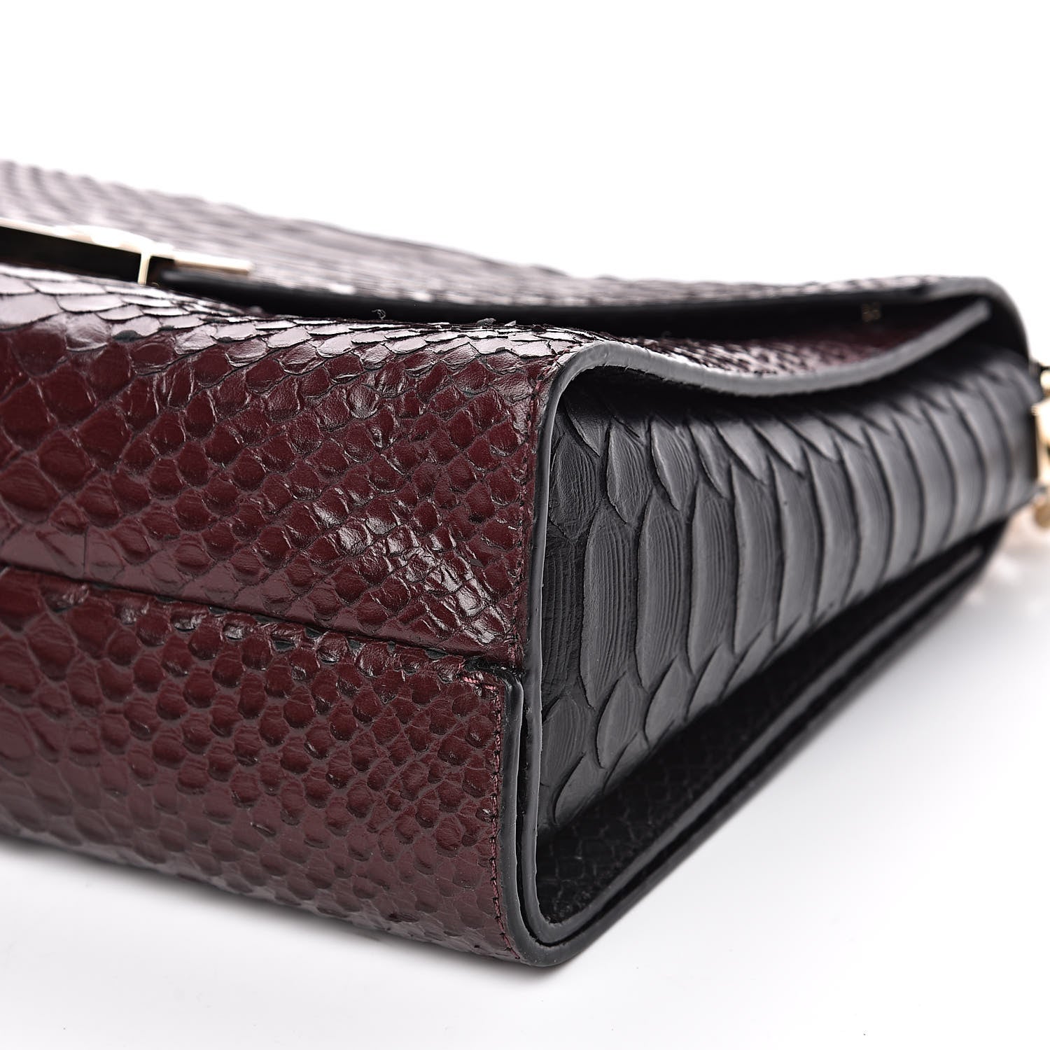 Mulberry Silky Python Calfskin Embossed Reversible Delphie Crossbody Oxblood Black 12 of 15