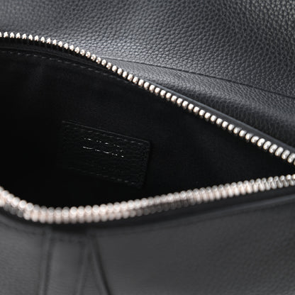 Christian Dior Grained Calfskin Mens Mini Saddle Bag Black 8 of 10