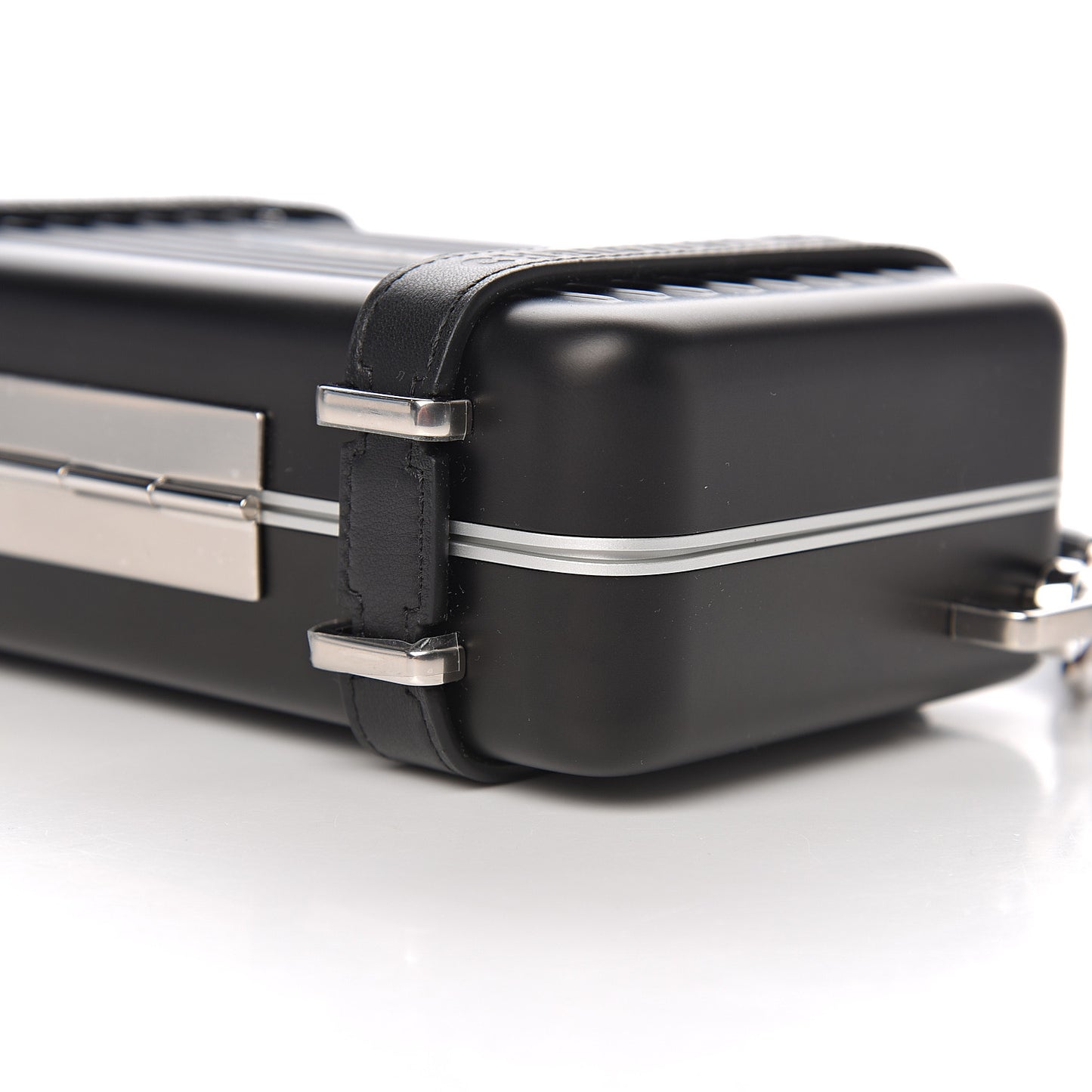 X RIMOWA Aluminum Personal Clutch On Strap Black