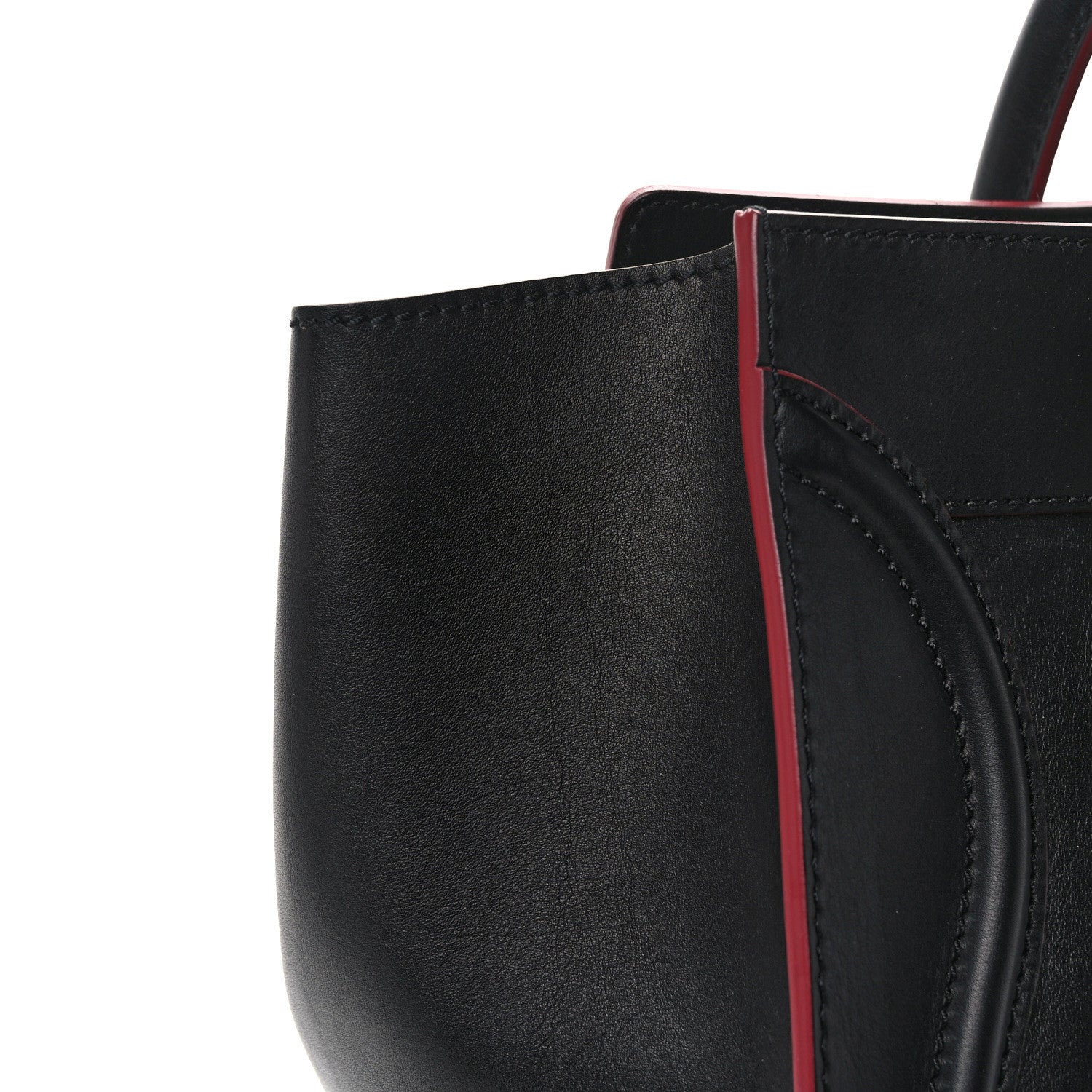 Celine Smooth Calfskin Mini Luggage Black Pink Trim 13 of 13