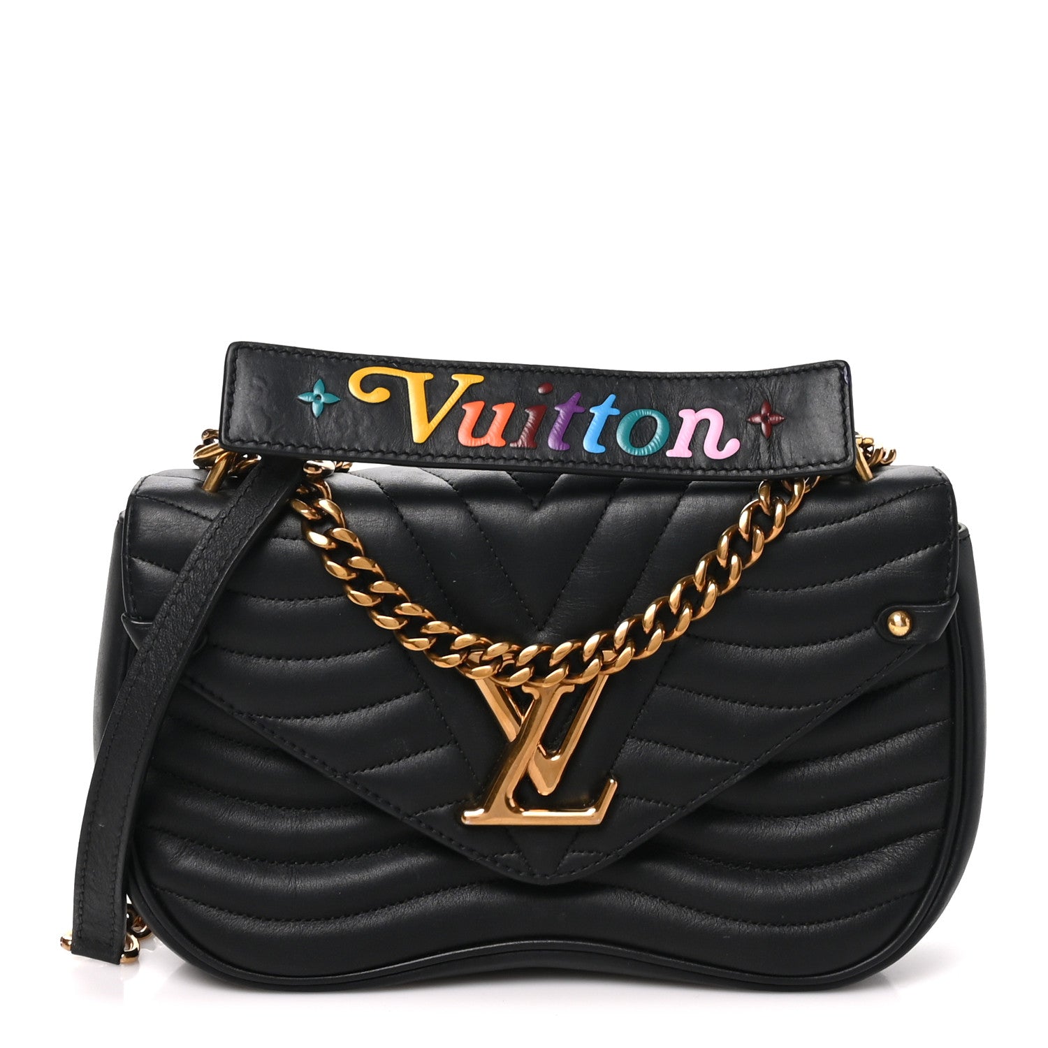 Louis Vuitton Calfskin New Wave Chain MM Black 1 of 9